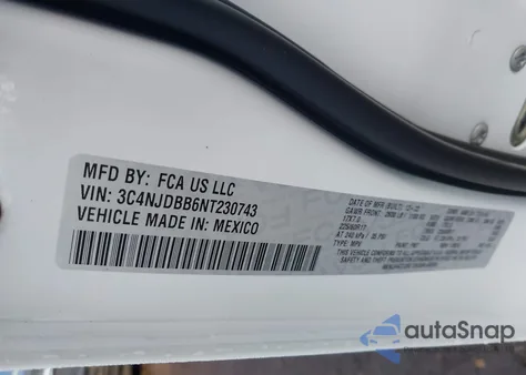 2022 Jeep Compass Latitude 4X4 from USA, damaged, VIN 3C4NJDBB6NT230743